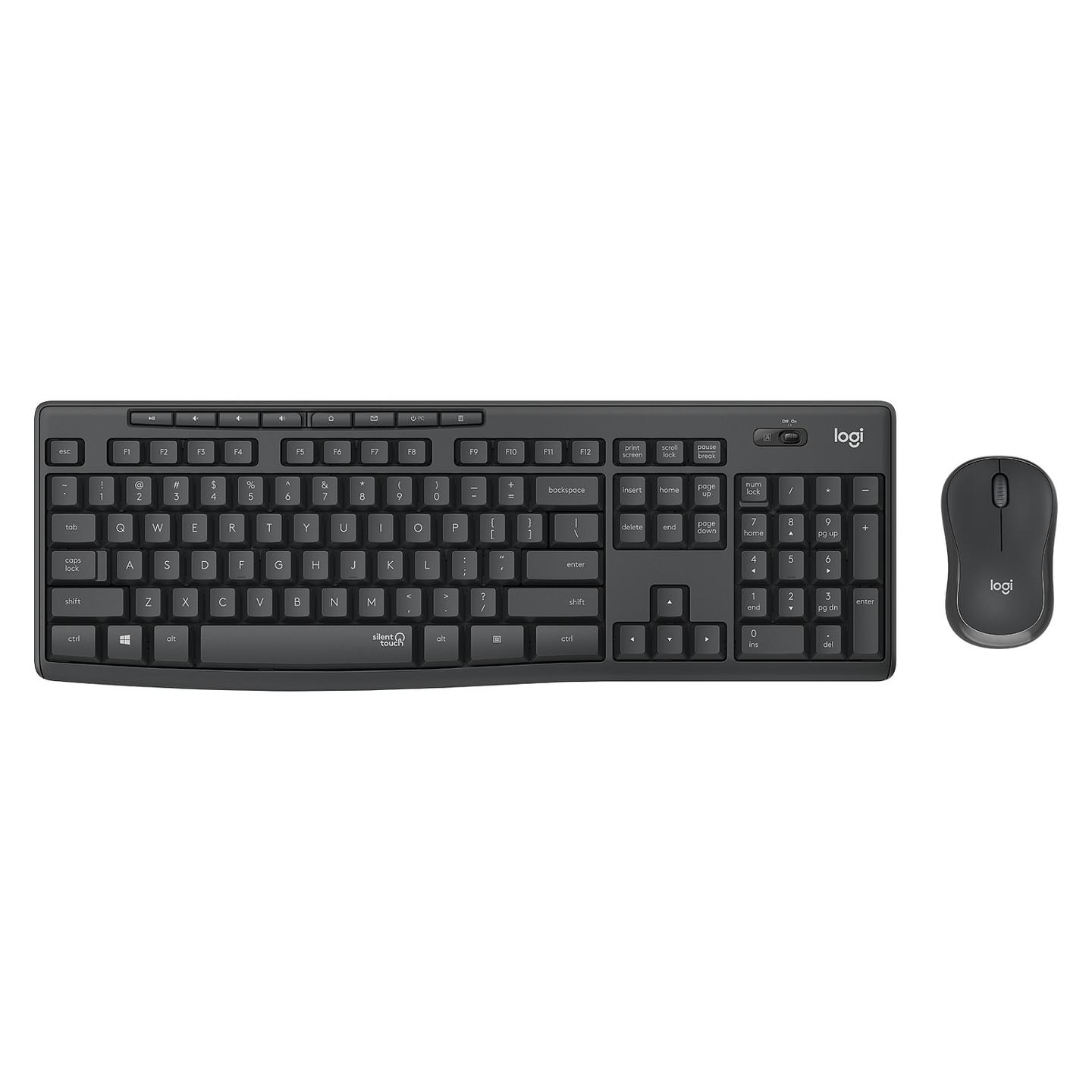 Combo (Tastierë & Maus) Logitech MK295 Silent, Wireless, QWERTZ Gjerman, 2.4 GHz, Full Size, 1000 DPI - Gri