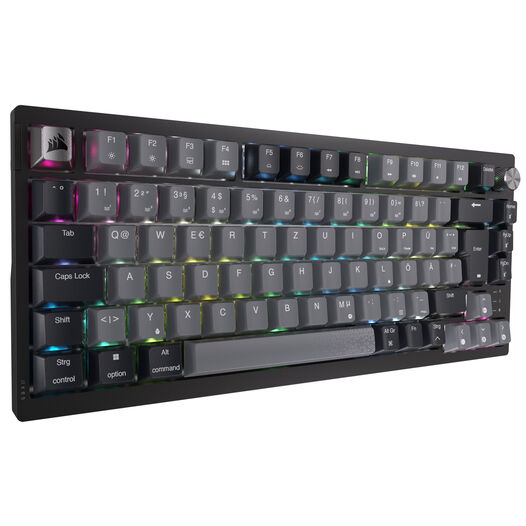 Tastierë Gaming CORSAIR K65 Plus Wireless / Mechanical / 75% / MLX Red / RGB / QWERTZ DE / 2.4GHz / Bluetooth / USB - Zezë/Hiri - 2