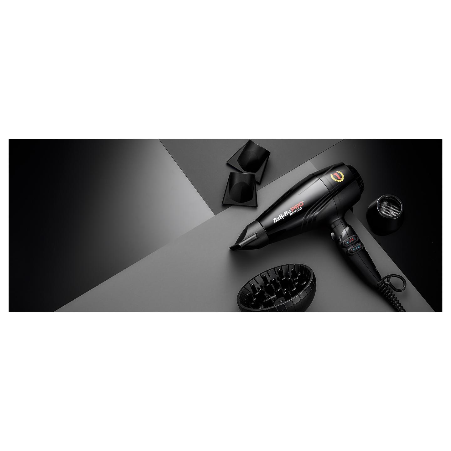 Tharëse për Flokë BaBylissPRO Rapido Ferrari BAB7000IE, 2200W, Motor Digjital EDM, Jonizim, 6 Nivele Shpejtësie dhe Temperature, 399g – Zezë - 3