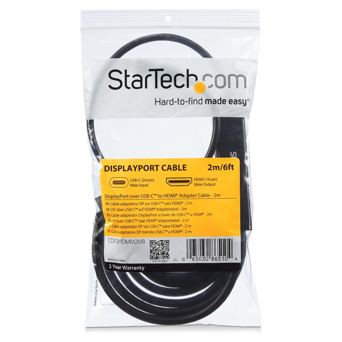 Kabllo USB StarTech.com CDP2HDMM2MB / USB-C në HDMI / 2m / 4K 60Hz - Zezë - 6