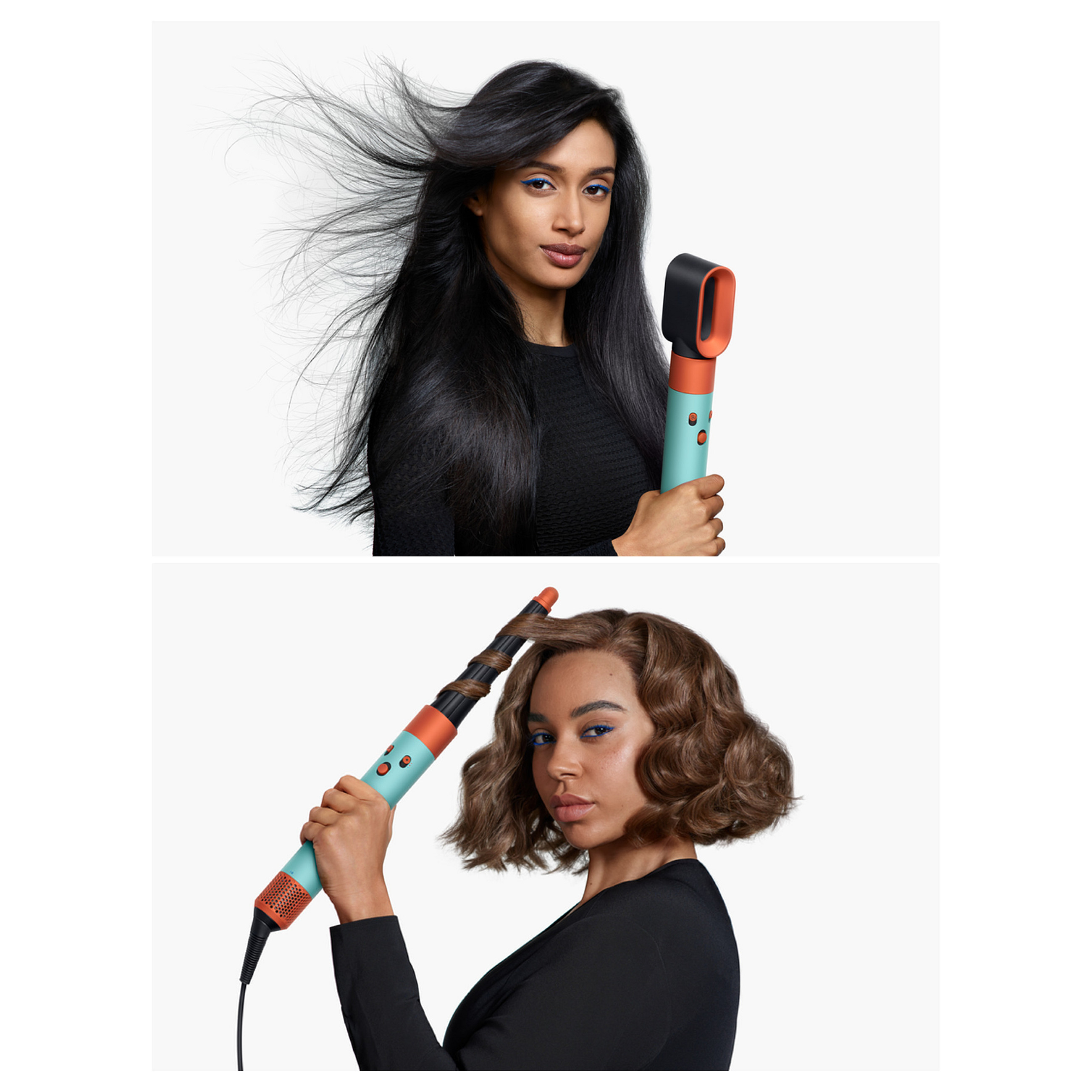 Stilues për flokë me ajër Dyson Airwrap i.d. Curly+Coily / Coanda / Bluetooth / 6-në-1 / 1300 W – Zezë/Portokalli/Gjelbër - 2
