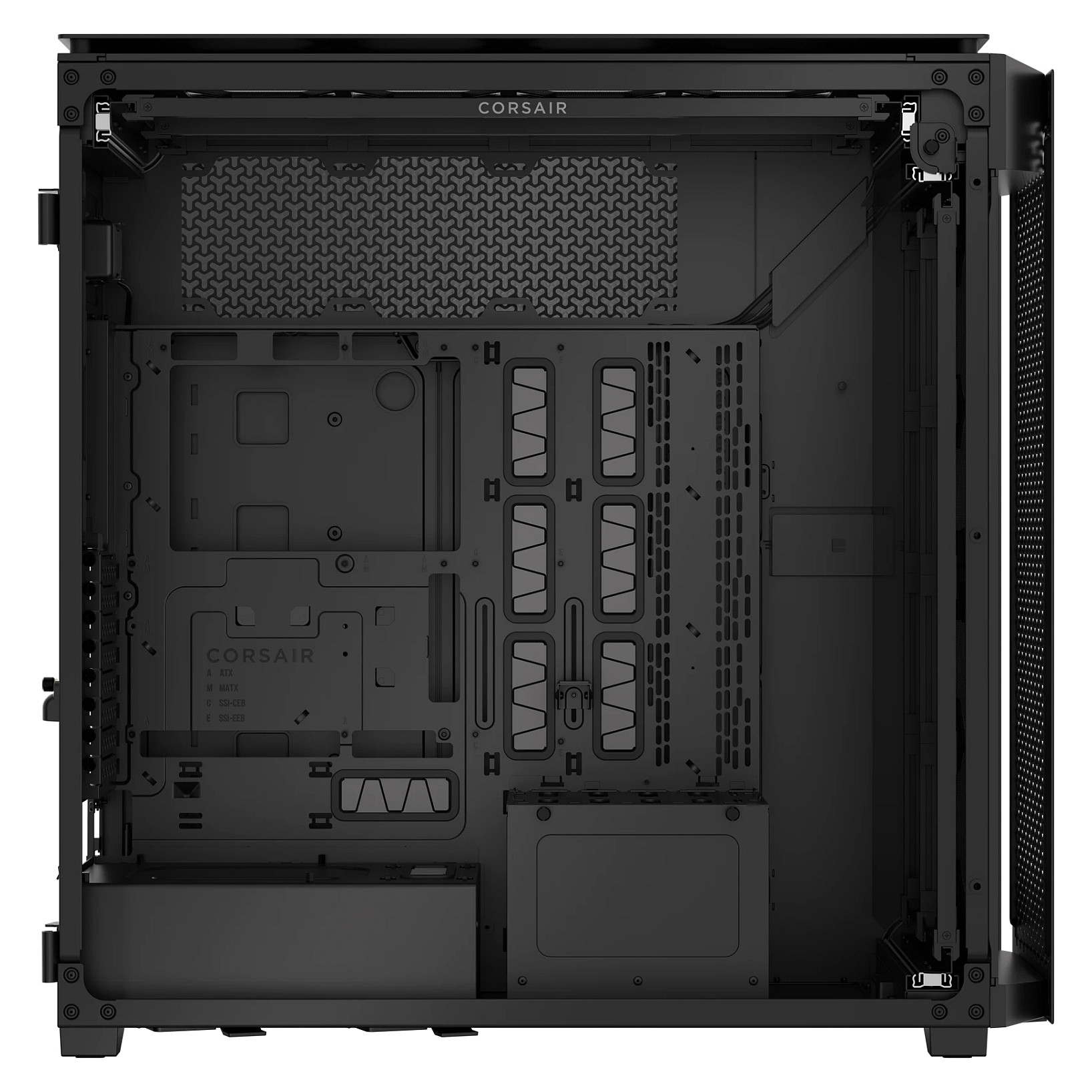Kasë PC Corsair 9000D RGB AIRFLOW / Super Full Tower / E-ATX + ATX / 18x 120mm Fan Support / Tempered Glass - Zezë - 11