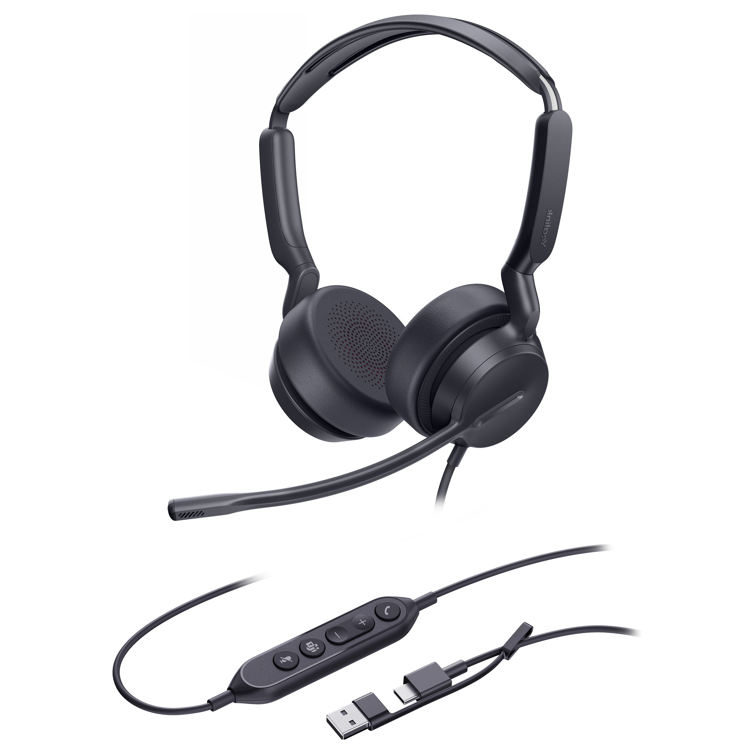 Kufje me kabllo Yealink UH42 Dual Teams / USB-C & USB-A / 20–20.000 Hz - Zezë - 2