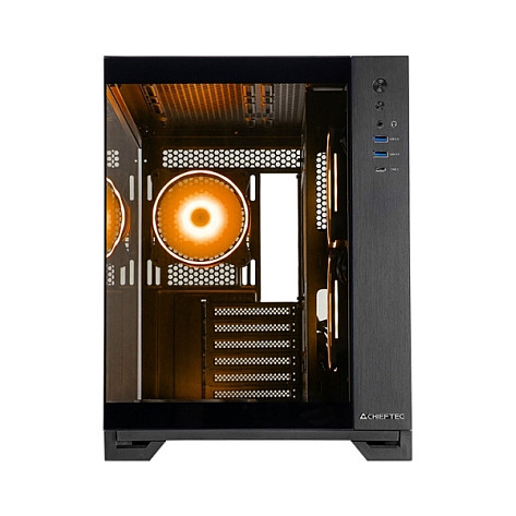 Kasë PC Chieftec Visio GM-30B-TG-OP / Cube / Tempered Glass / 6x 120mm Fan - Zezë - 4