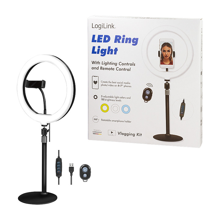 Dritë e Mençur LogiLink AA0152 / 25 cm / 120 LED / Tripod / Telekomandë – Zezë - 8
