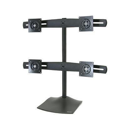 Mbajtëse për Monitor Ergotron DS100 33-324-200 / 4 Monitorë / deri 24" / 14kg për Monitor / Freestanding / VESA 75x75 & 100x100 / Rotacion 360° - Zezë - 4