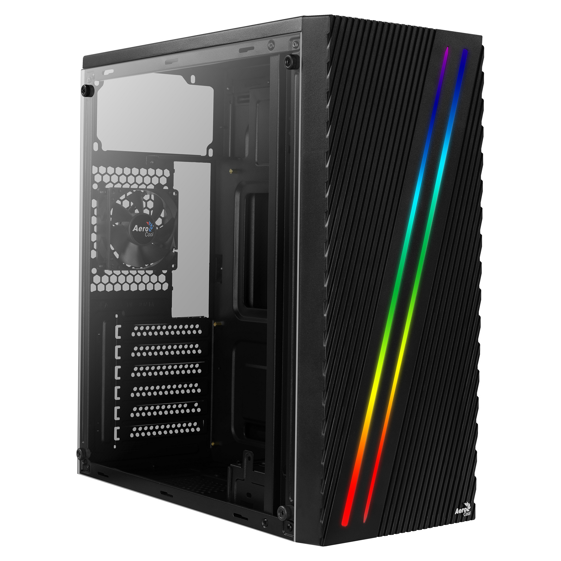 Kasë PC Aerocool Streak / Midi Tower / ATX / 1x 80mm Fan / RGB - Zezë