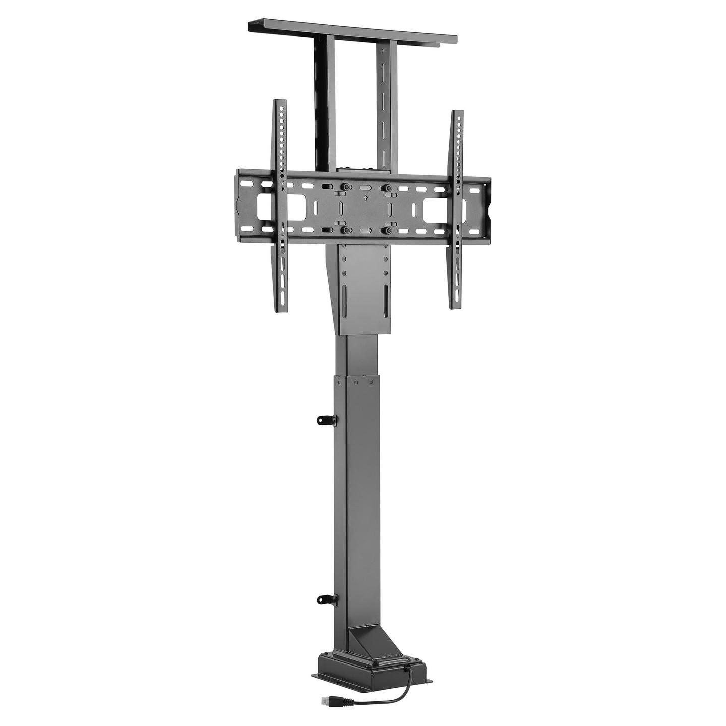 Mbajtëse për TV Equip 650606 , 37–65" , deri 50kg , për dysheme , lartësi elektrike e rregullueshme , me telekomandë , VESA 200x200–600x400 - Zezë