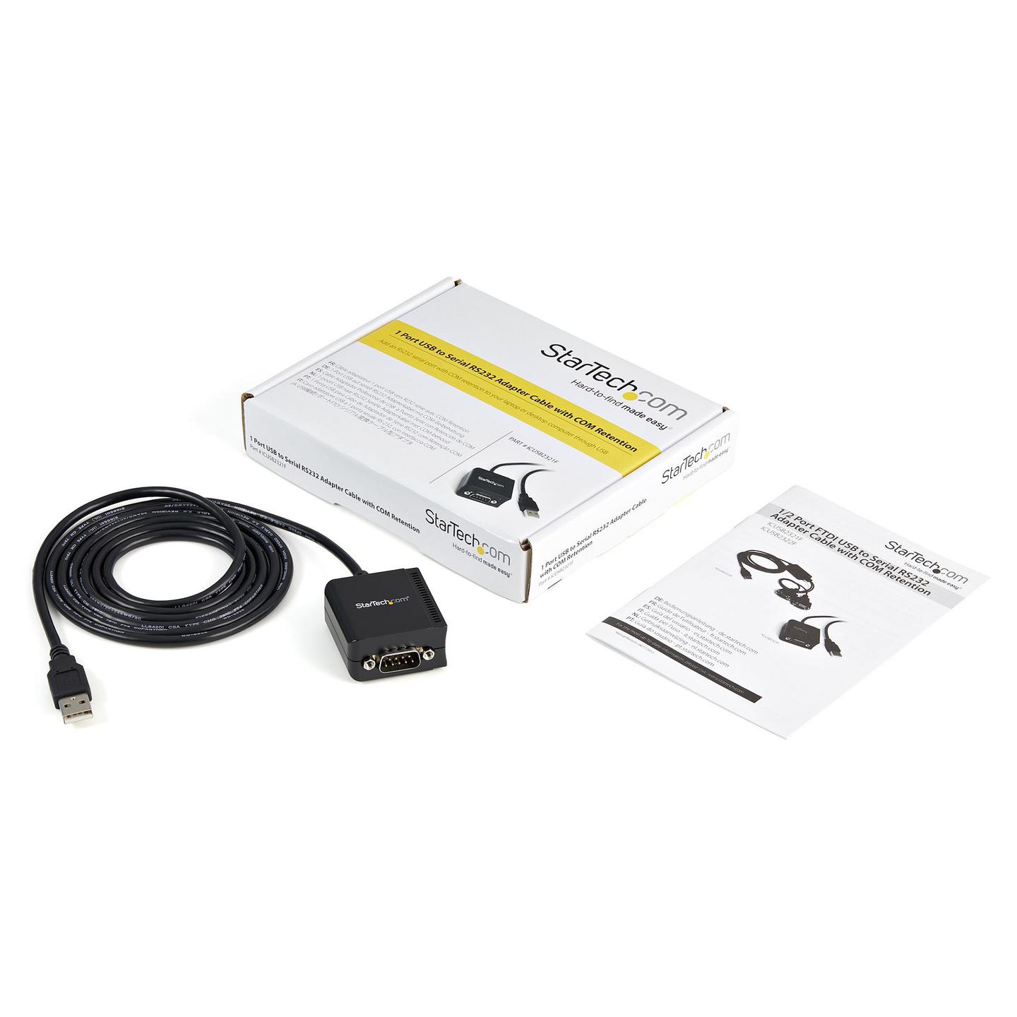 Adapter USB në Serial StarTech.com ICUSB2321F / USB-A në RS-232 / DB9 / FTDI FT232RL / 115.2 Kbit/s / 0.2 m - Zezë - 5