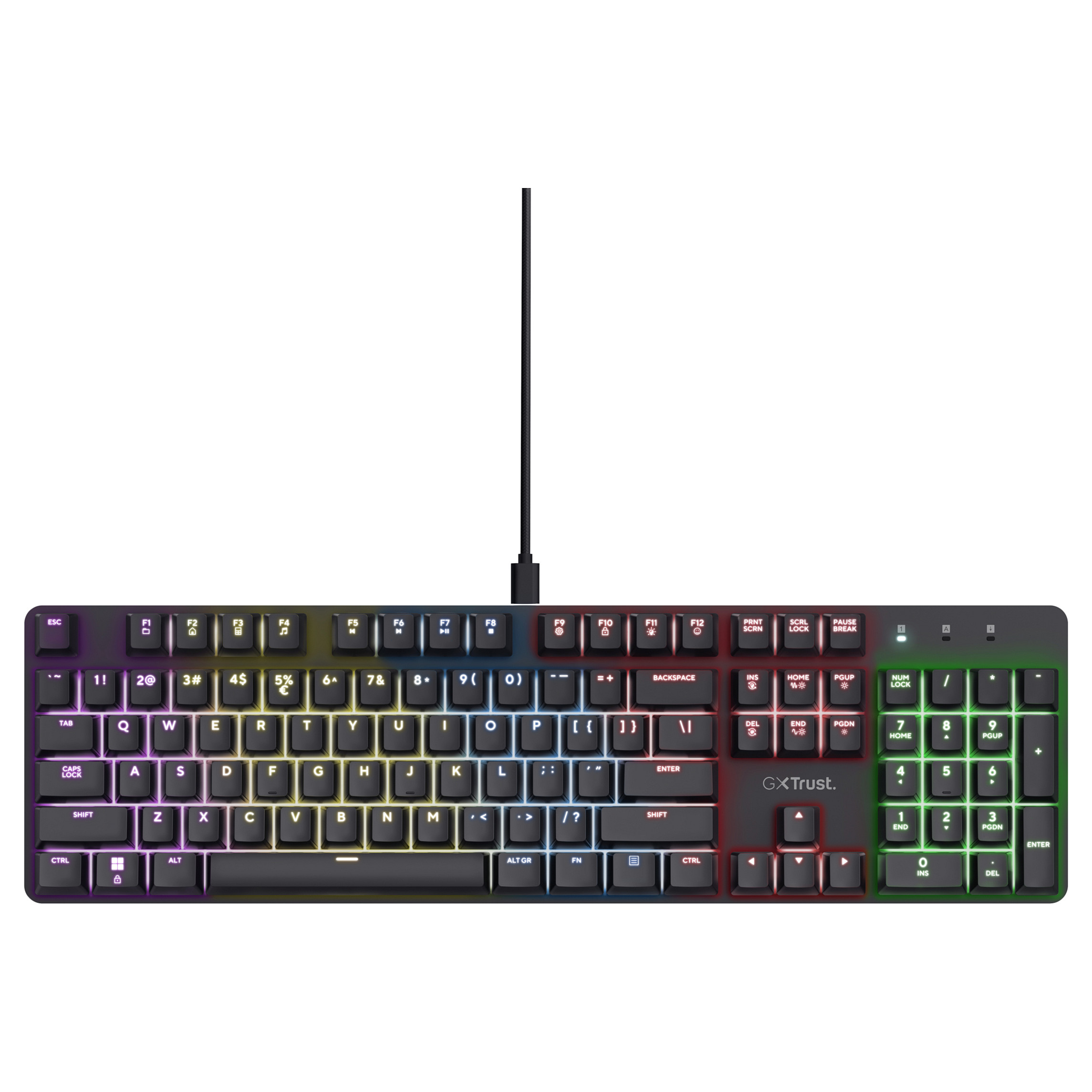 Tastierë Gaming Trust GXT 871 Zora / Full-Size / Mekanike / Huano Linear / N-Key Rollover / Anti-Ghosting / RGB / QWERTZ Gjerman / USB-C - Zezë - 4