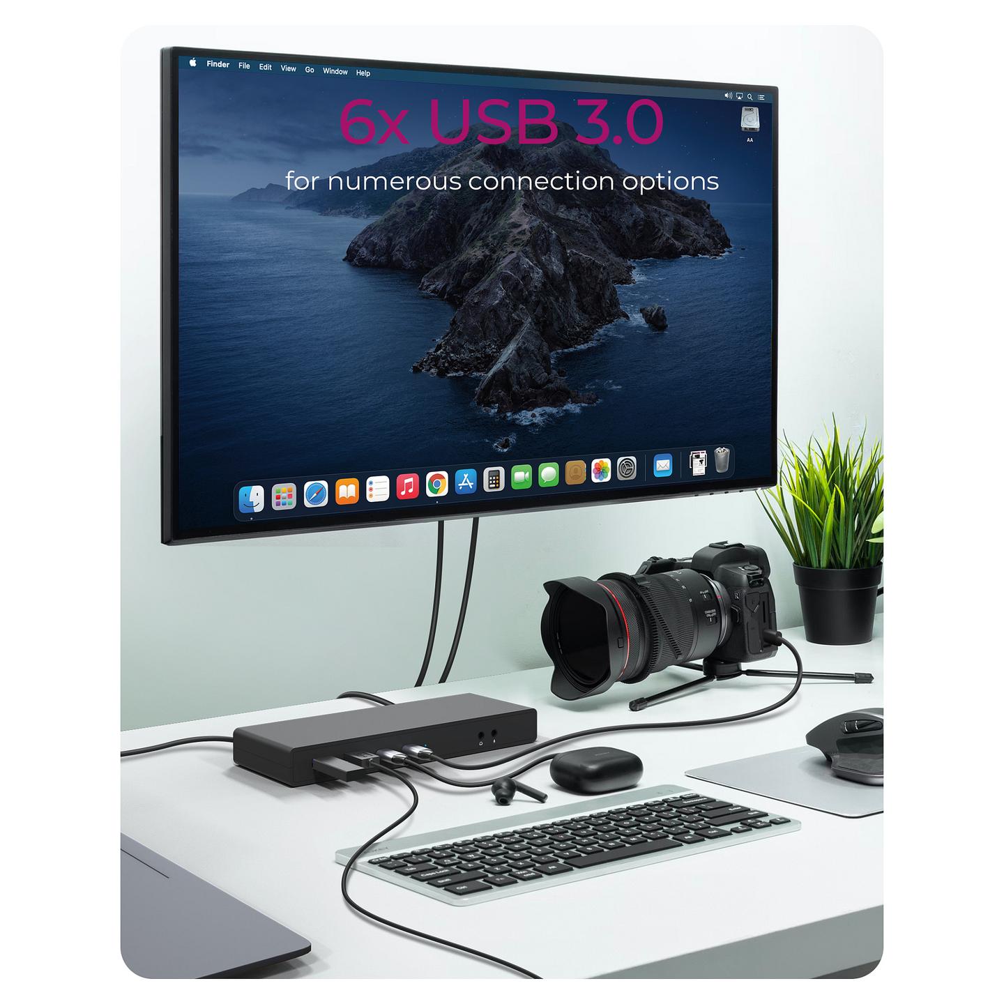 Docking Station ICY BOX IB-DK2245AC, 2à DisplayPort, 2à HDMI, 4à USB-A, 2à USB-C, Gigabit Ethernet, USB-C PD 65W - Zezë - 6