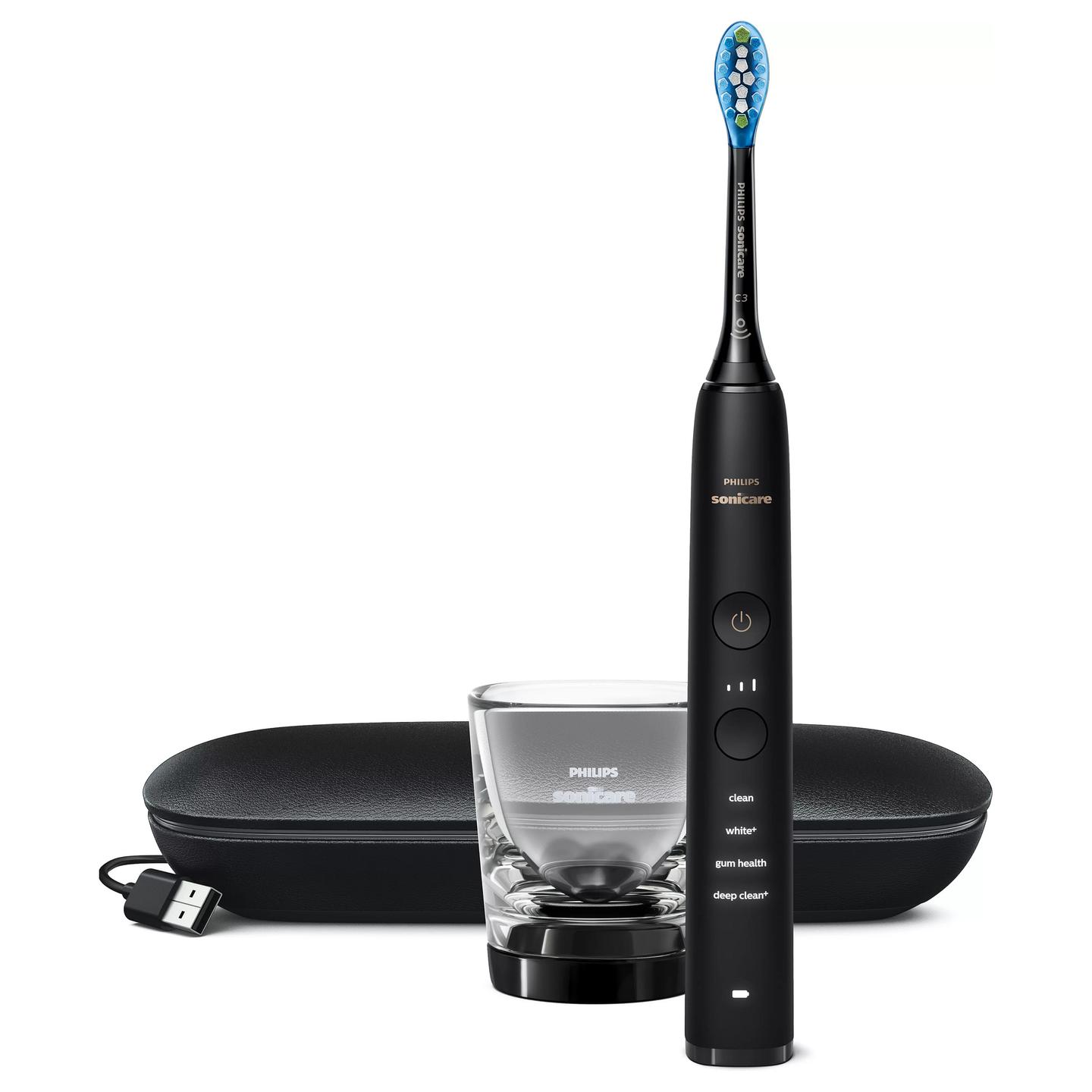 Furçë dhëmbësh elektrike Philips Sonicare DiamondClean 9000 HX9911/09 / Sonic / 62.000 lëvizje/min / 4 Mode / 3 Intensitete / Bluetooth / Pressure Sensor / 14 Ditë – Zezë - 2