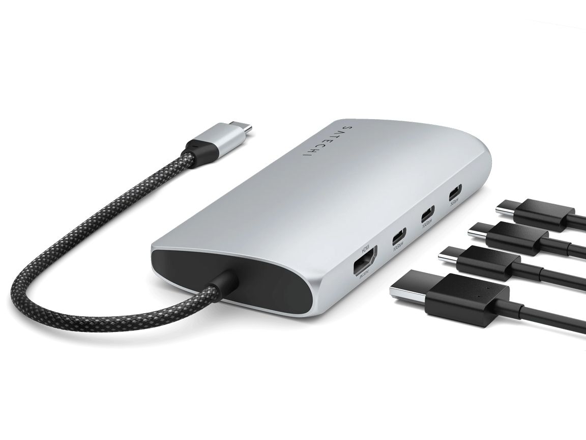 Hub Satechi ST-P8KES / 4x USB-C / 1x HDMI 8K / Ethernet / SD / 1x USB-C 85W – Argjendi - 2