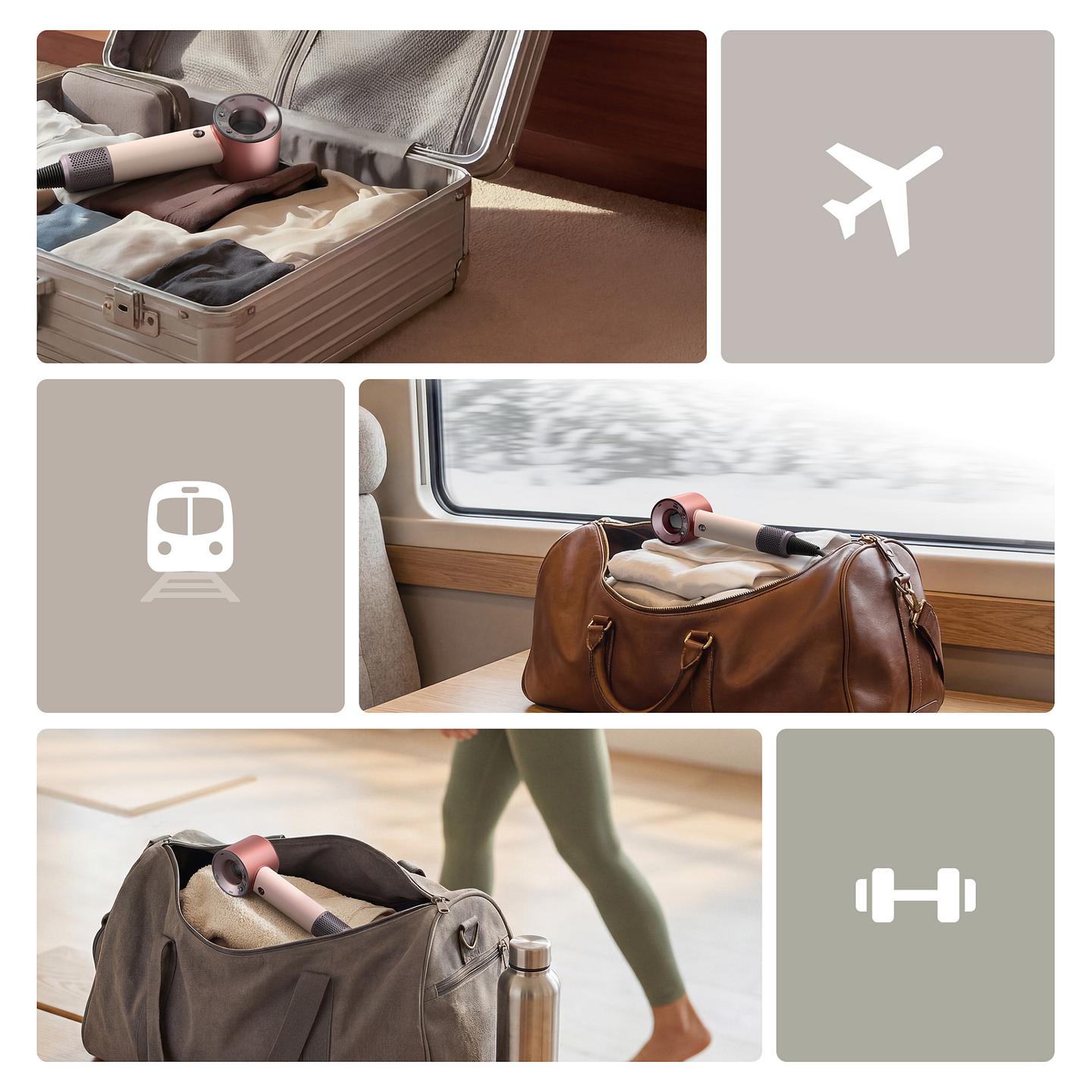 Tharëse për flokë Dyson Supersonic Travel / 110.000 RPM / Air Multiplier / 3 Nxehtësi / 2 Shpejtësi / 100-240V – Rozë/Krem - 5