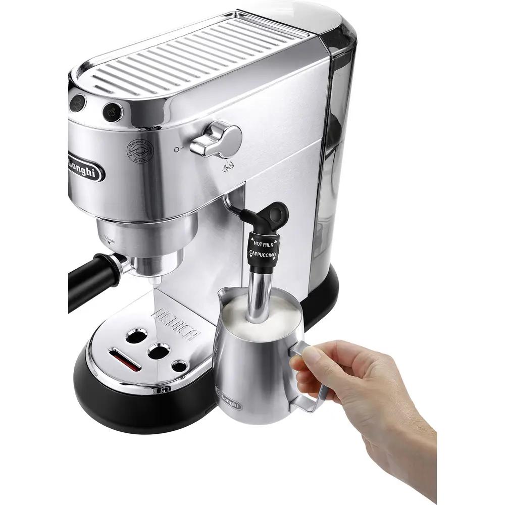 Aparat për kafe De'Longhi Dedica Style / Portafilter / 15 Bar / 1.1L – Argjend - 2