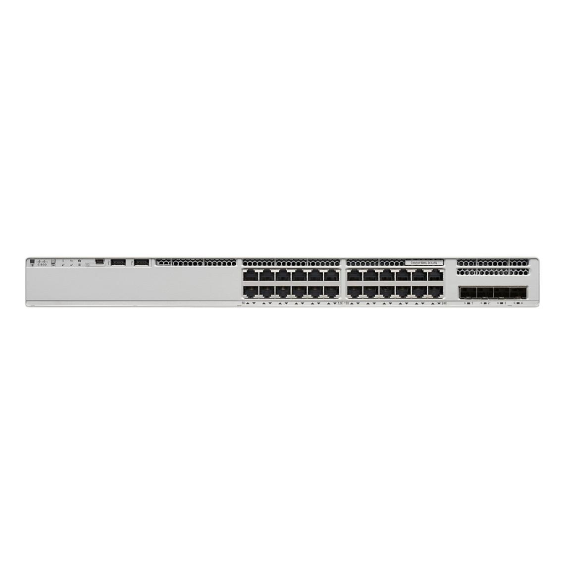 Switch Cisco Catalyst C9200L-24P-4X-E, 24x Gigabit Ethernet PoE+, 4x SFP+ 10Gbps, Network Essentials, Layer 3 Managed, Rackmount 1U - Hiri
