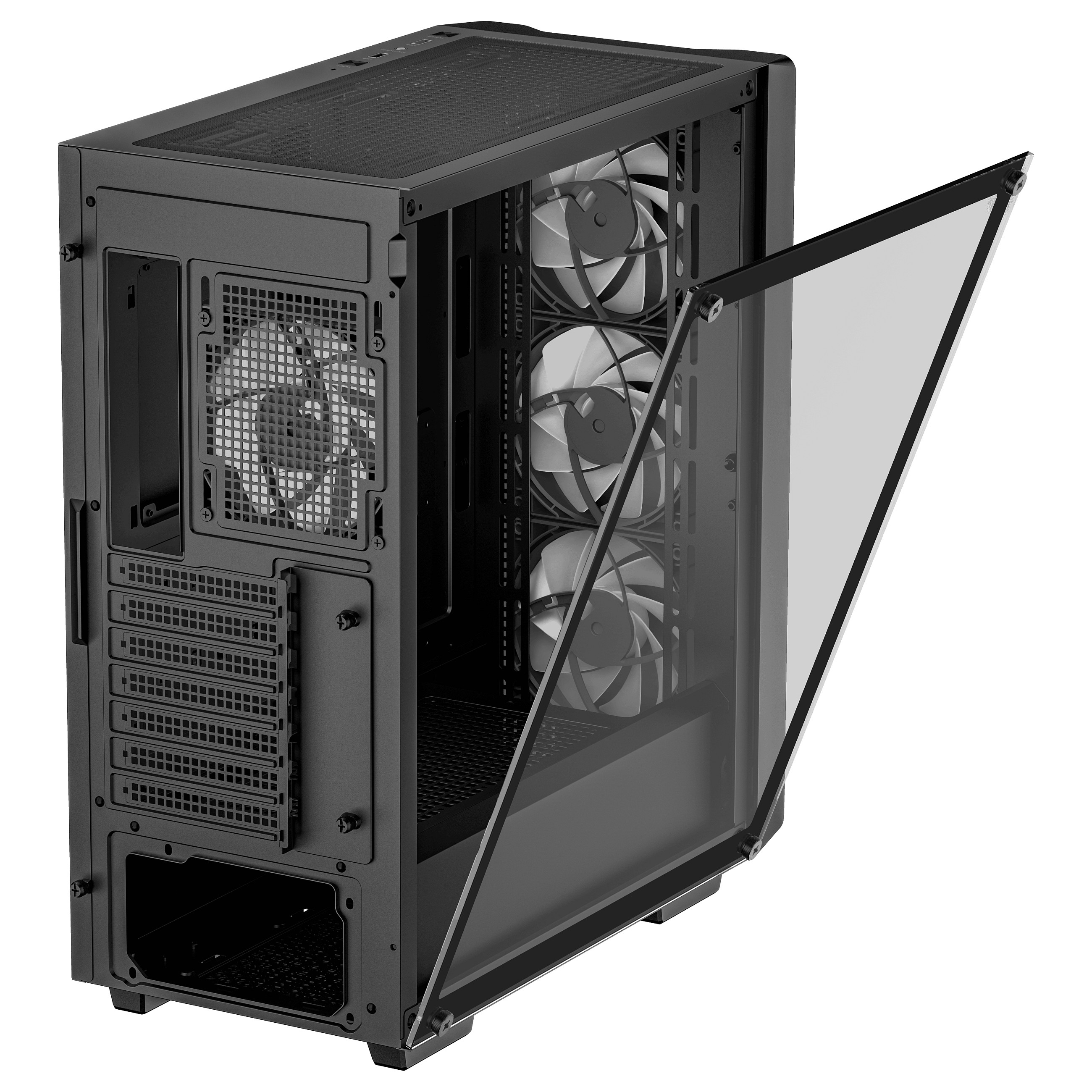Kasë PC DeepCool CC560 ARGB V2 / Midi Tower / ATX / 4x 120mm ARGB Fan - Zezë - 7