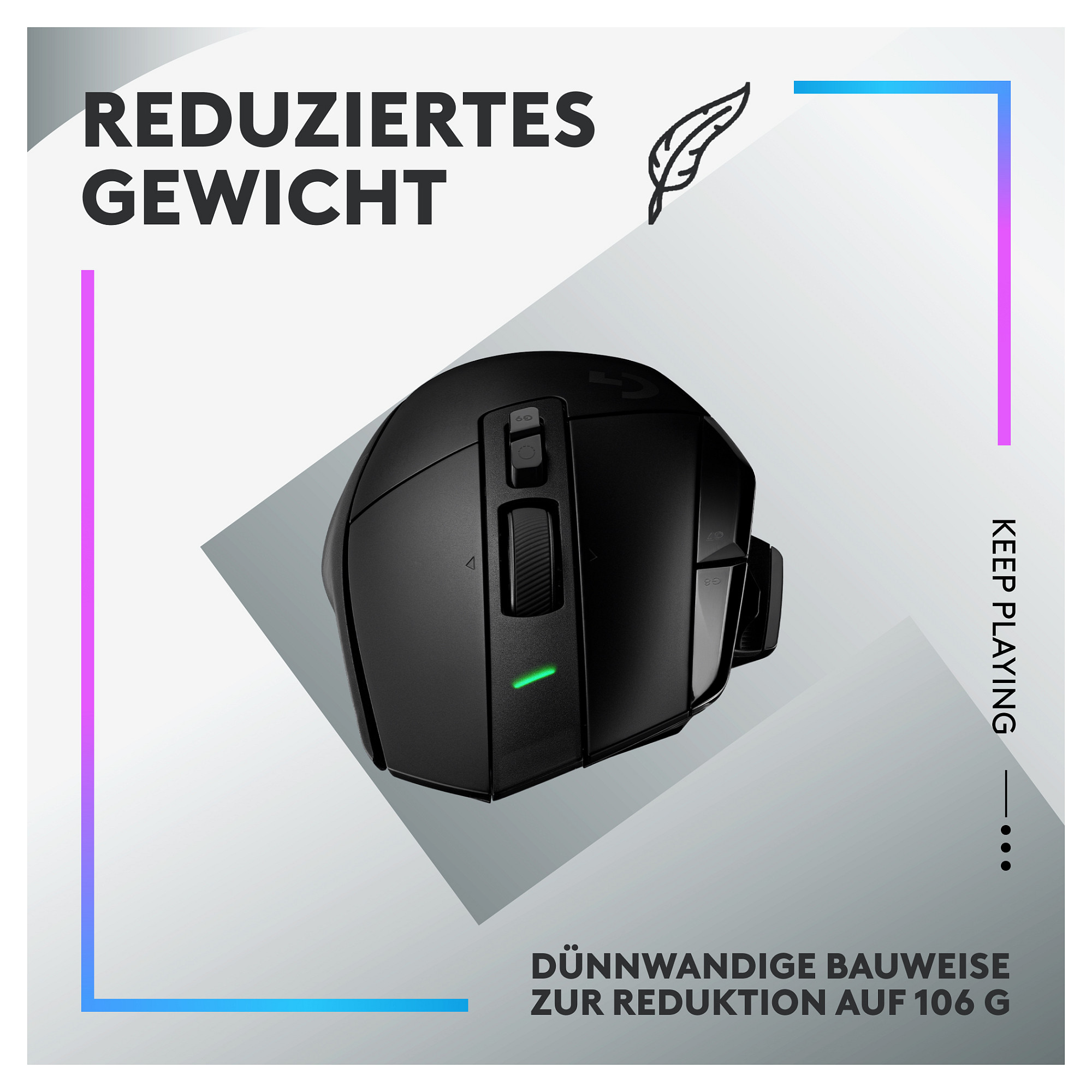 Maus Gaming Logitech G G502 X Plus / Wireless / HERO 25K / 25.600 DPI / 13 Butona / RGB - Zezë - 15