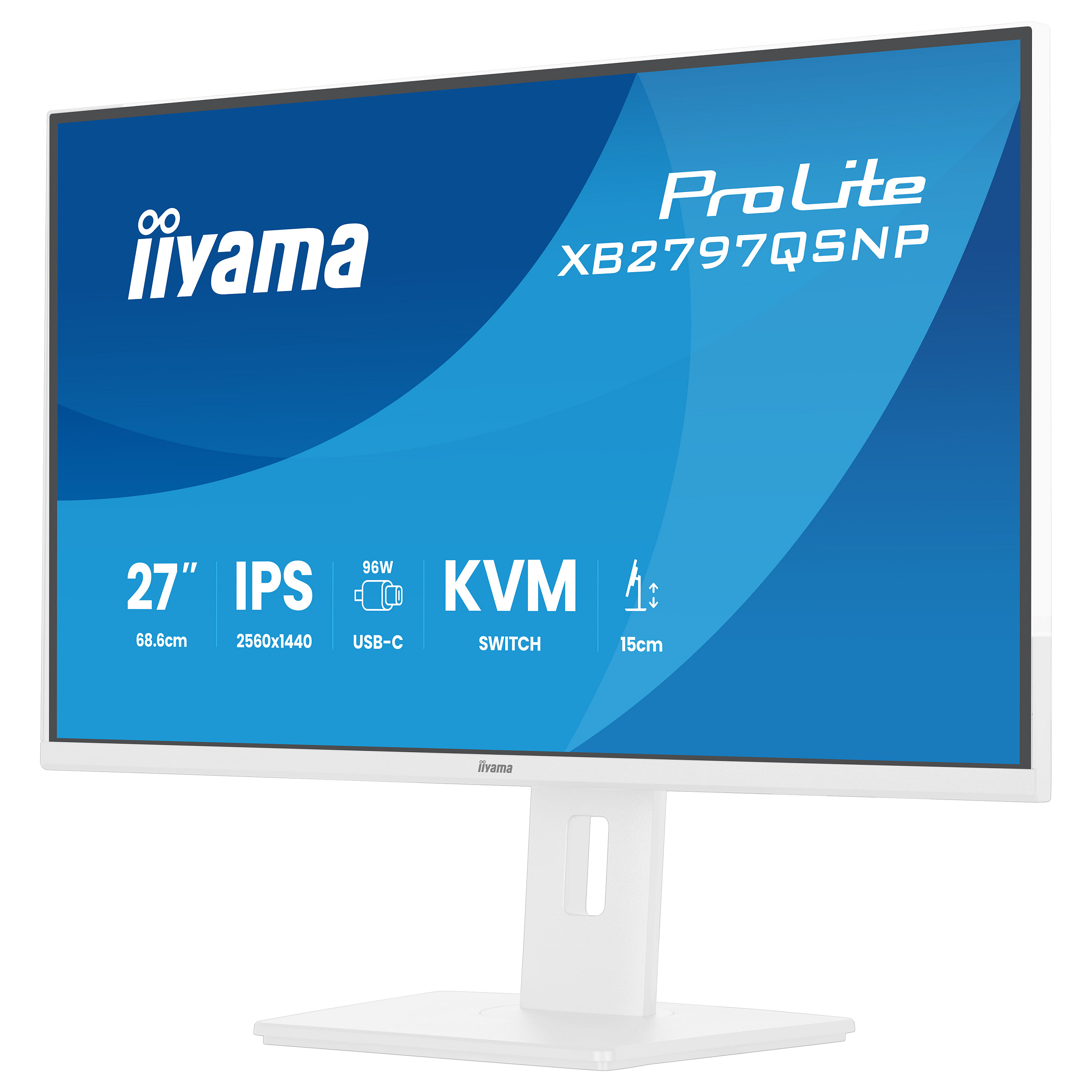 Monitor iiyama ProLite XB2797QSNP-W1 / 27"/ Quad HD IPS / 75Hz / 1ms / HDMI+USB+DP - Bardhë - 6