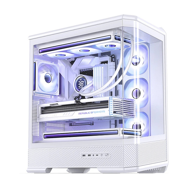 Kasë PC Jonsbo D400 / Midi Tower / ATX / Tempered Glass - Bardhë - 11