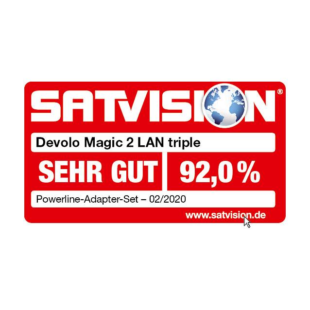 Power-LAN devolo Magic 2 LAN triple, 2400Mbps, G.hn, 3à Gigabit Ethernet, 10/100/1000Mbps, AES 128-bit - Bardhë - 6
