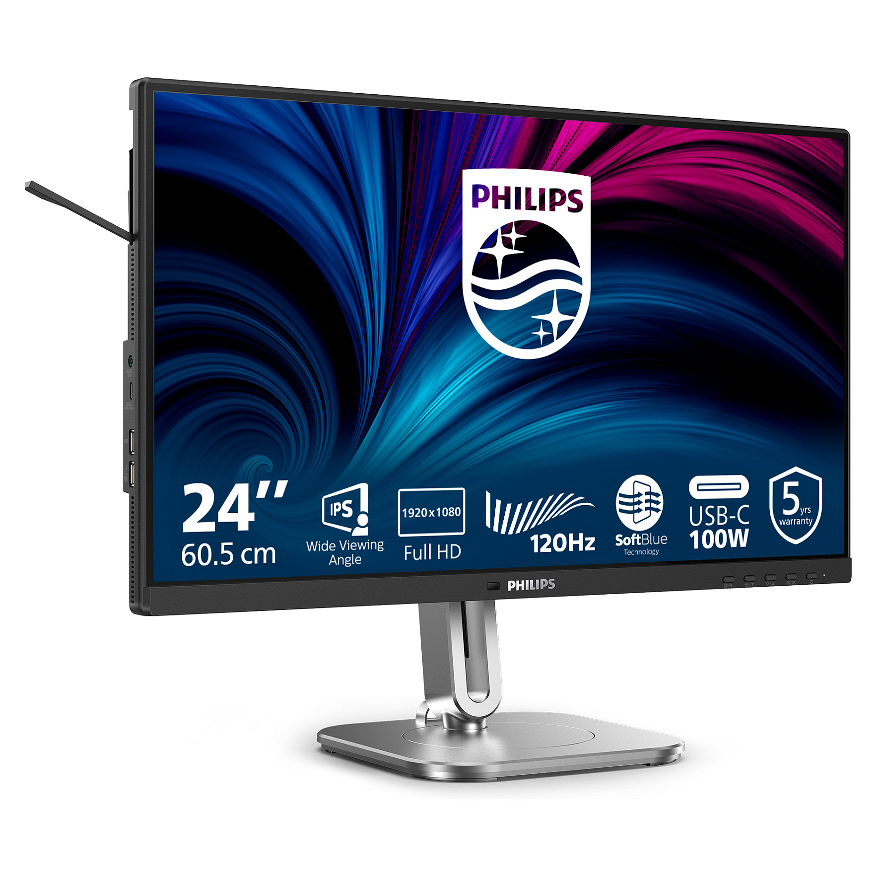 Monitor Philips 4000 Series 24B2U4301 / 23.8" / Full HD IPS / 120Hz / 4ms / HDMI+DisplayPort+USB-C - Hiri - 2