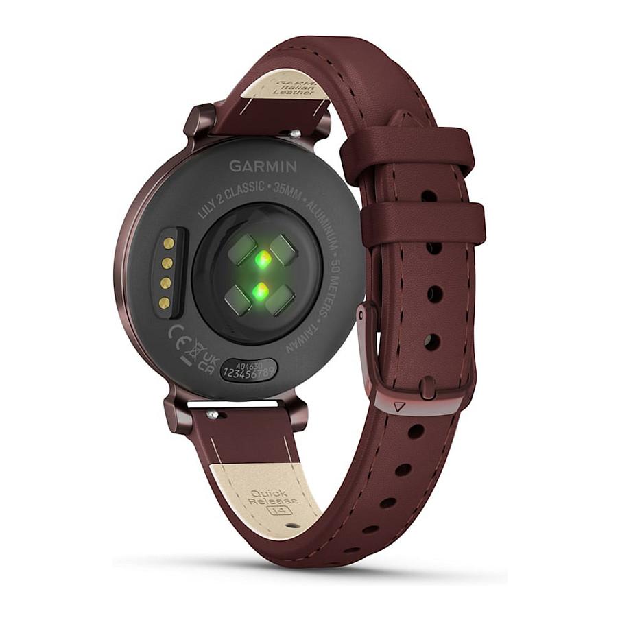 Orë e mençur Garmin Lily 2 Classic, 35mm, LCD me Prekje, 5 ATM, Rrip Lëkure – Bronz/Kafe - 4
