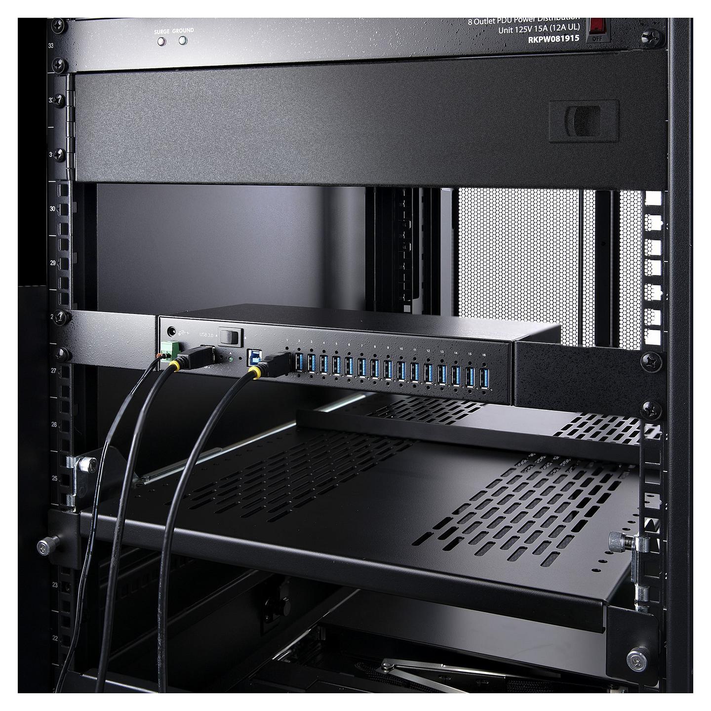 Hub USB StarTech.com S5G16AINDS-USB-A-HUB, 16 Porta, USB 3.2, 5Gbps, 2x Host, Metal - Zezë - 8