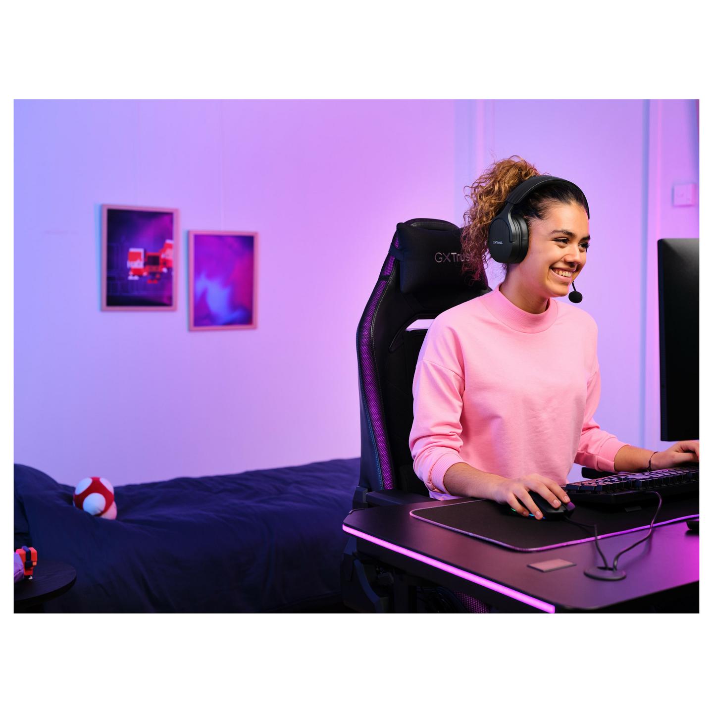 Kufje Gaming Trust GXT 491 Fayzo, 50mm, Wireless & Wired, 2.4GHz, Bluetooth, 7.1, RGB - Zezë - 12