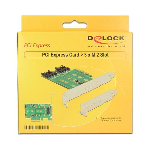 Kartë Zgjerimi PCI Express Delock 89518 / PCIe 3.0 x4 / 2x M.2 Key B SATA + 1x M.2 Key M NVMe / Low Profile - 6