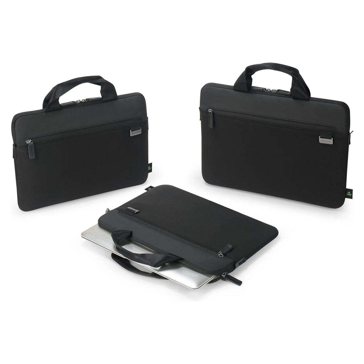 Çantë për Laptop DICOTA Sleeve Plus FIVE, 14", Neopren i ricikluar, Xhep për aksesorë, 0.3 kg - Zezë - 6