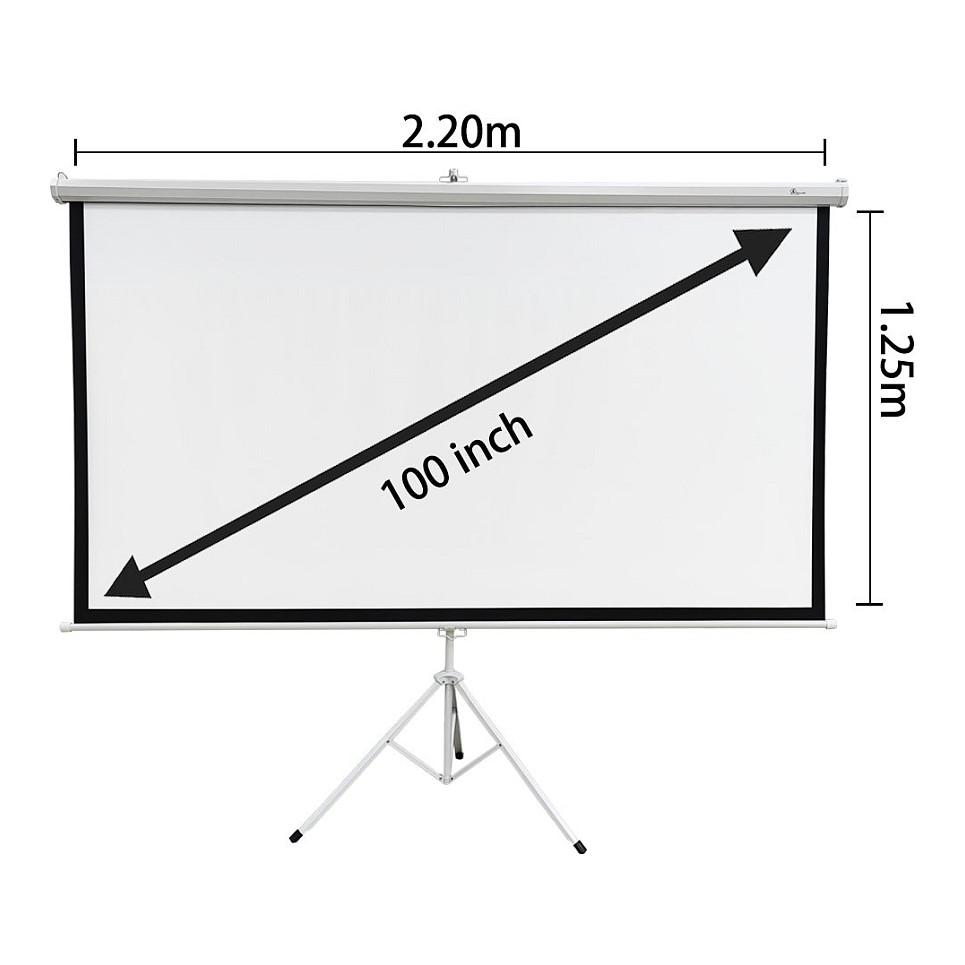 Ekran për Projektor Extralink PSR-100, 100", 16:9, 220x125cm, PVC, Semi-Automatik, me Stand - Bardhë - 2