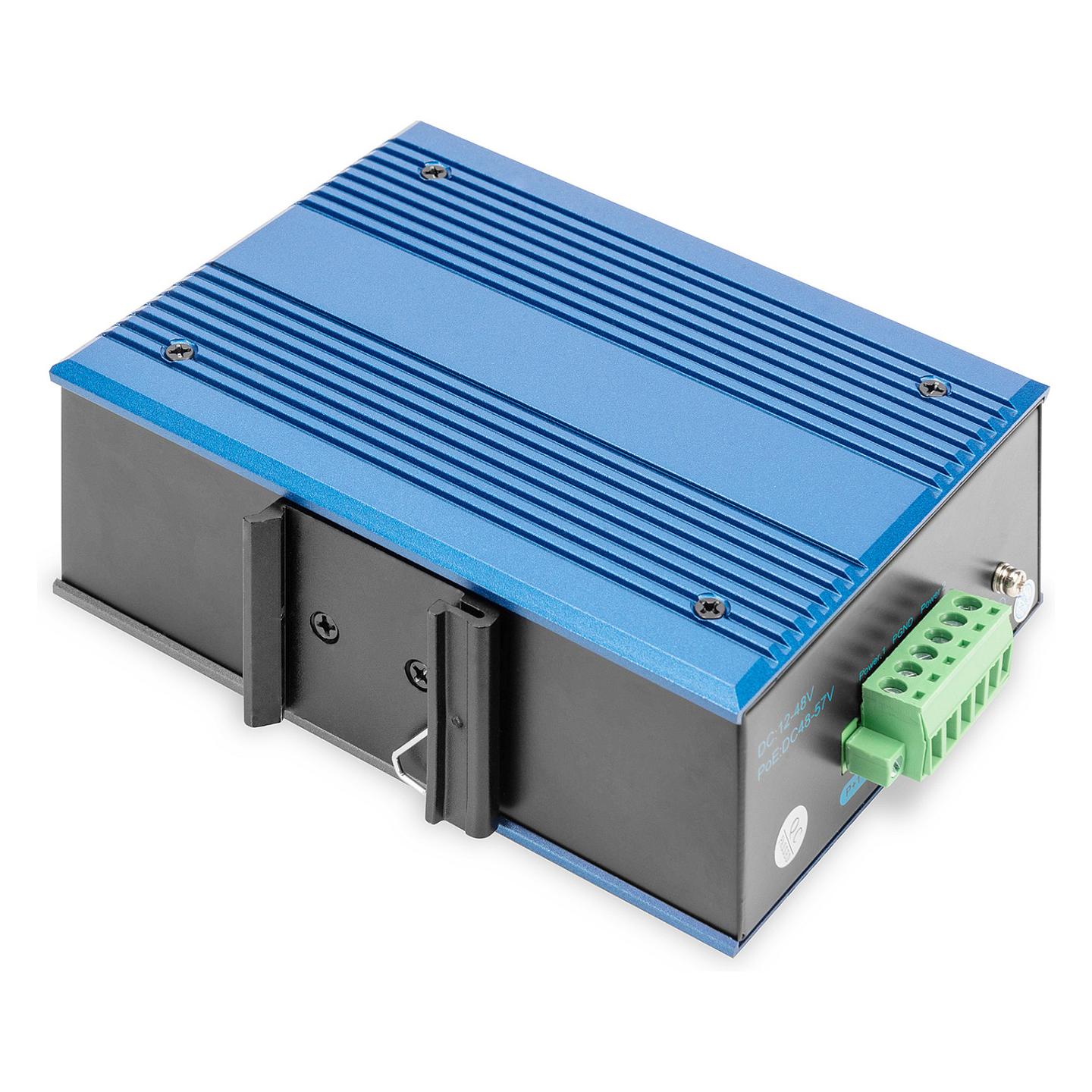 Switch Industrial DIGITUS DN-650106, 8x Fast Ethernet RJ45, 10/100Mbps, 1.6Gbps, IP40, DIN-Rail - Blu - 3