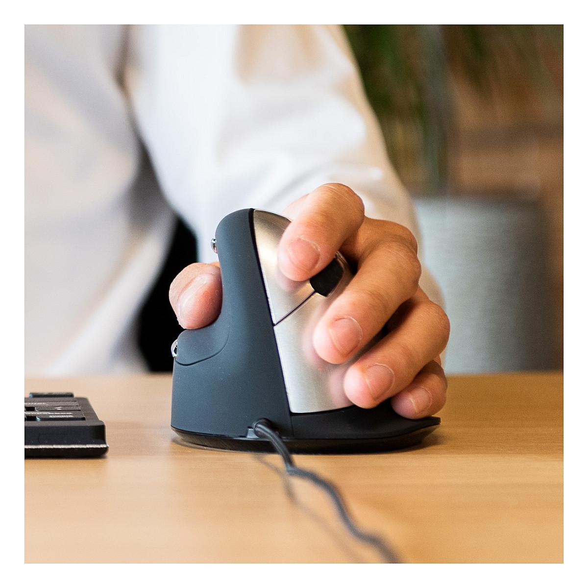 Maus me kabllo R-Go Tools R-Go HE RGOHELE, USB, 3500 DPI, 5 Butona, Vertikal, Ergonomik, për Mëngjarashë - Zezë, Argjend - 7