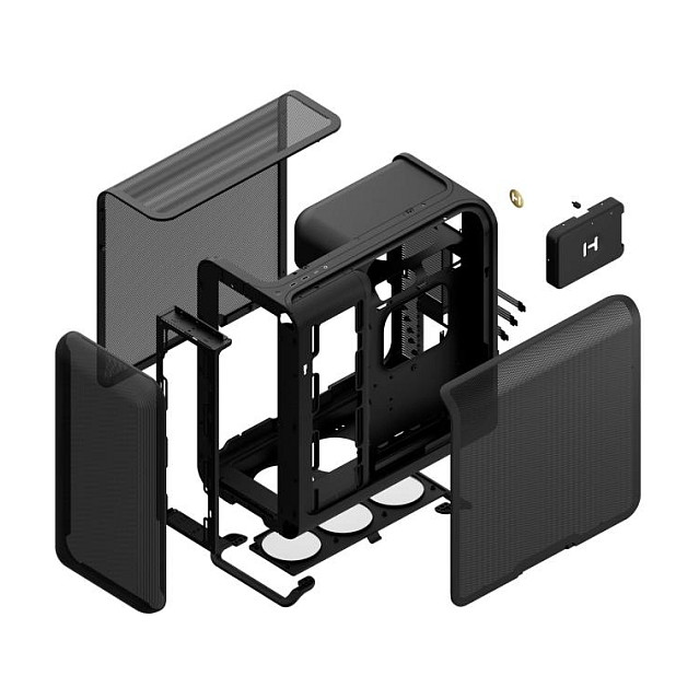 Kasë PC HYTE X50 Air / Mid Tower / E-ATX + ATX / 3x 120/140mm Fan Support / Mesh - Zezë - 7