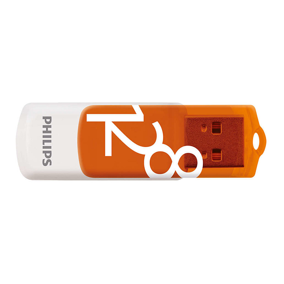 USB Flash Drive Philips Vivid Edition / 128GB / USB 2.0 / USB-A / Rotating - Portokalli/Bardhë - 2