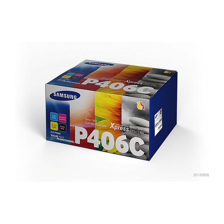 Toner Samsung CLT-P406C, 4 copë, 1500 faqe zezë, 1000 faqe për ngjyrë - Shumëngjyrëshe - 3