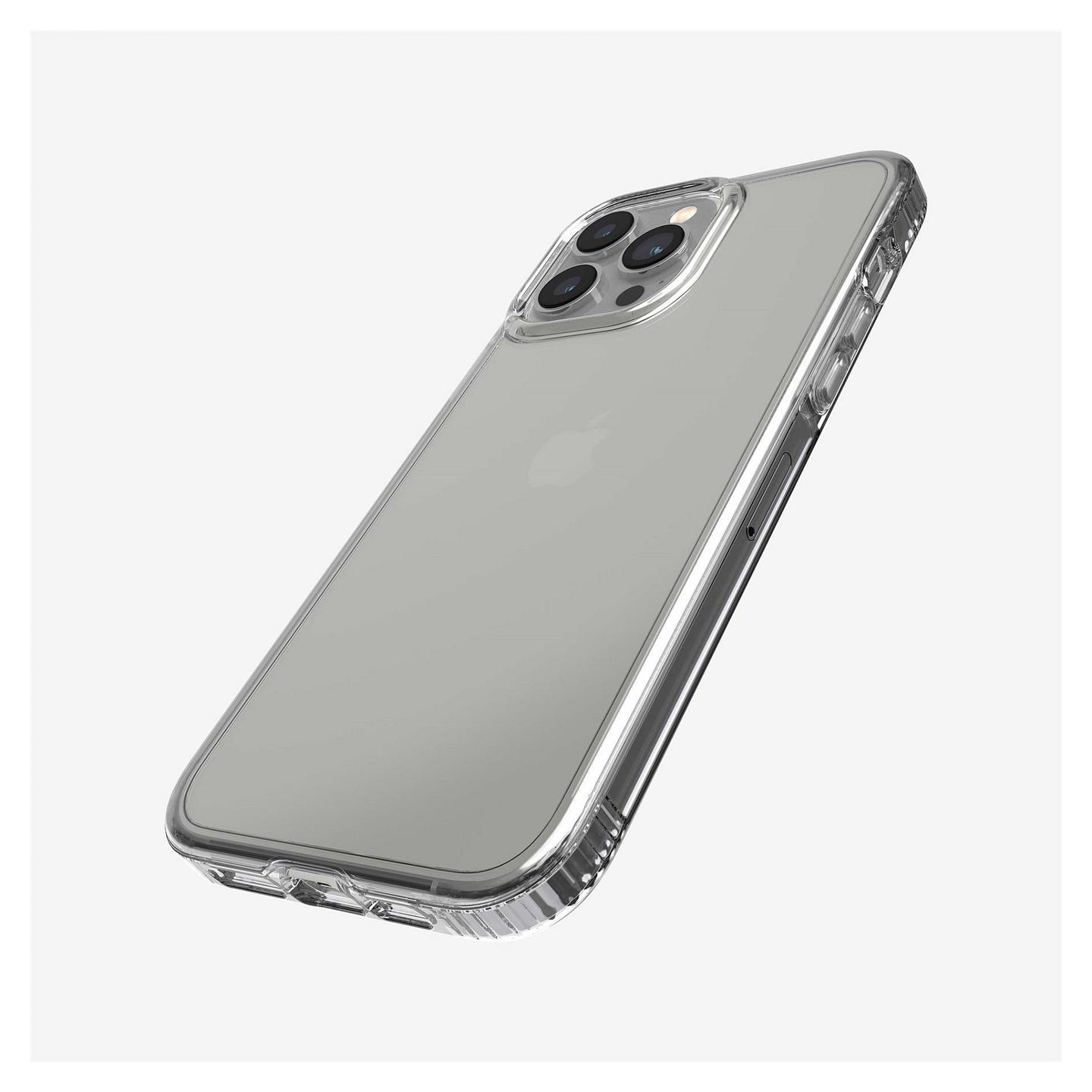 Case për Telefon Tech21 Evo Clear, iPhone 13 Pro Max, Mbrojtje nga Rëniet deri në 3,6 m, Rezistent ndaj Gërvishtjeve – Transparente - 3