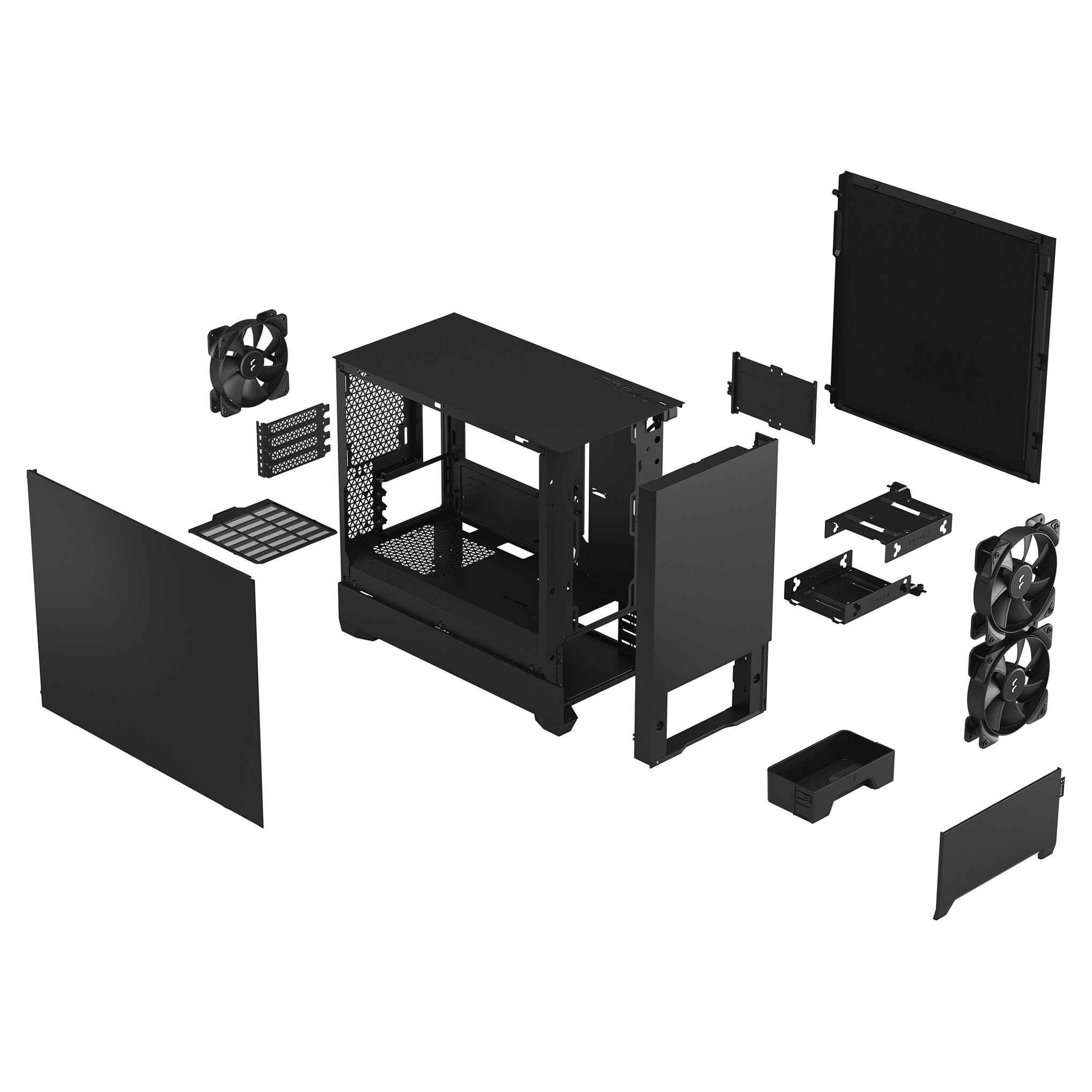 Kasë PC Fractal Design Pop Mini Silent / Mini Tower / ATX / 3x 120mm Fan - Zezë - 3