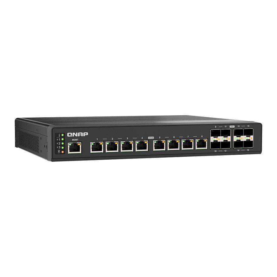 Switch QNAP QSW-IM3216-8S8T, 16 Porta 10GbE, 8x SFP+, 8x RJ45, Switching Capacity 320Gbps, L2 Managed, Fanless, IP20 - Zezë - 5