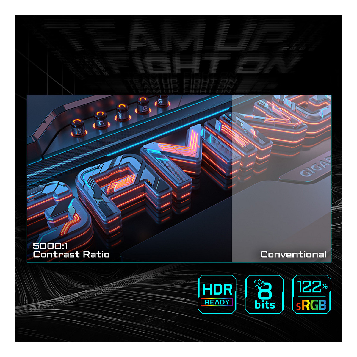 Monitor Gaming Gigabyte GS27QCA / 27" / QHD VA Curved / 180Hz / 1ms / HDMI+DisplayPort - Zezë - 10