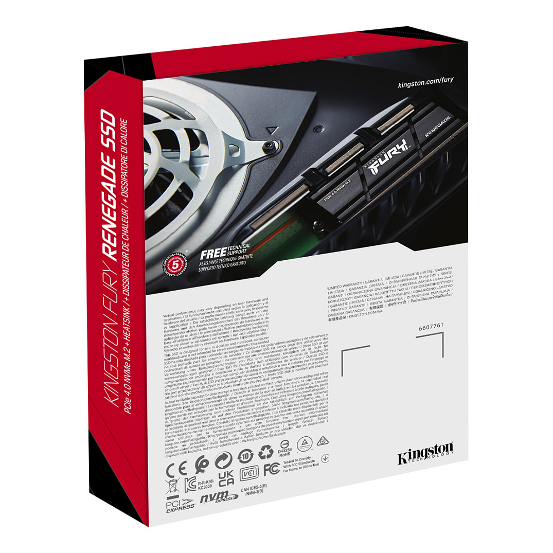 SSD e Brendshme Kingston Technology FURY Renegade / 4TB / M.2 2280 / PCIe 4.0 x4 NVMe - 5