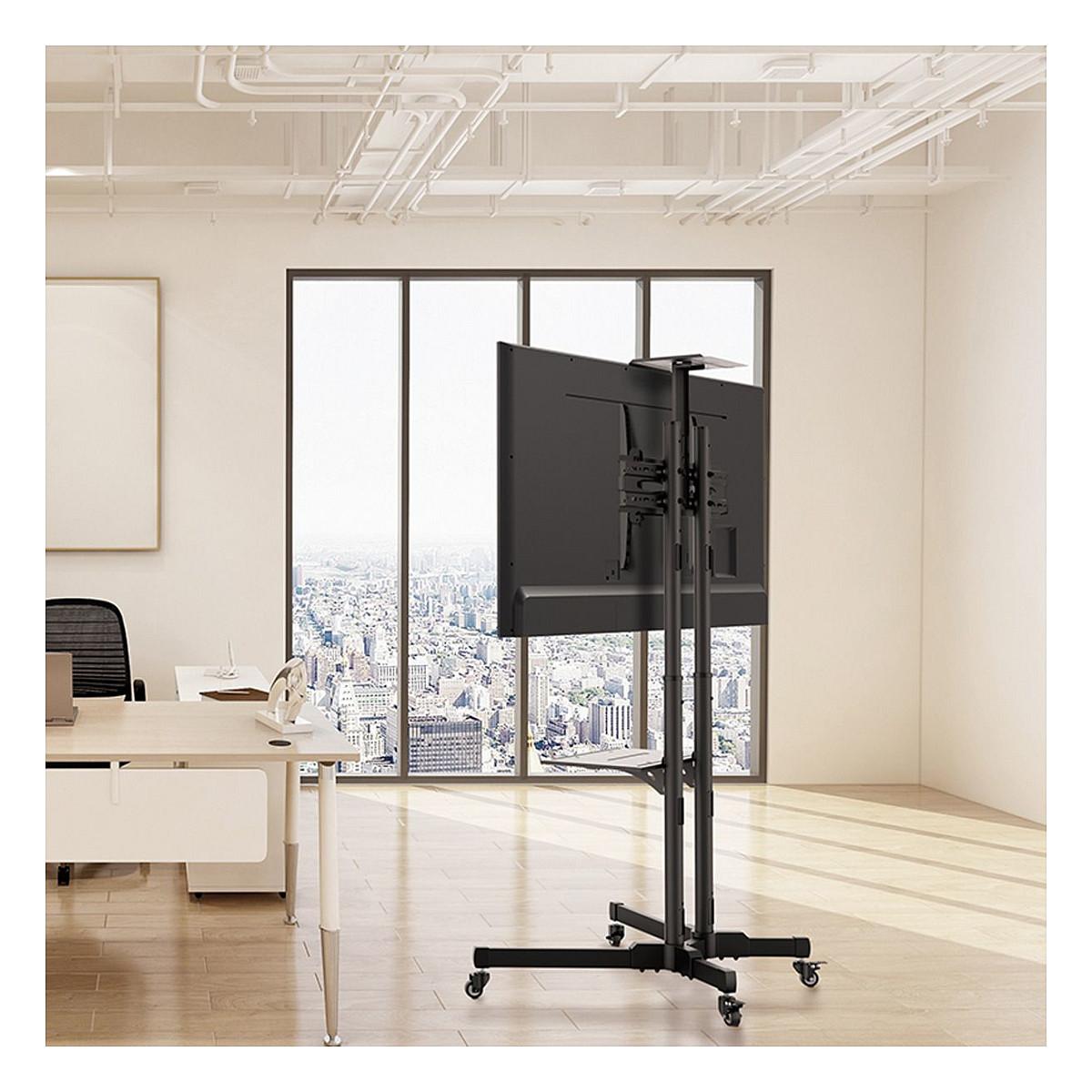Mbajtëse për TV VALUE 17.99.1167 / 37–70" / deri 50kg / VESA 200x200–600x400 / Lartësi e Rregullueshme / Me Rrota - Zezë - 2