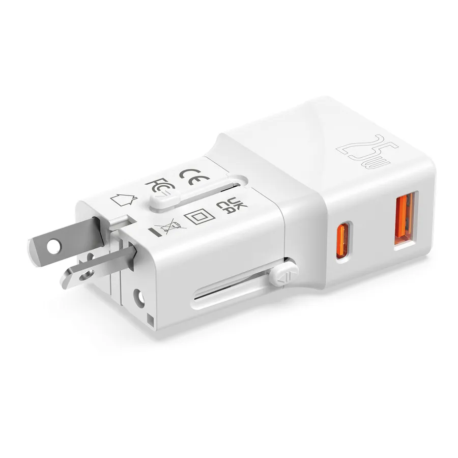 Adapter Udhëtimi VALUE 19.99.1113 / 25W / USB-C / USB-A / PD / QC 3.0 / EU/UK/US - Bardhë - 5