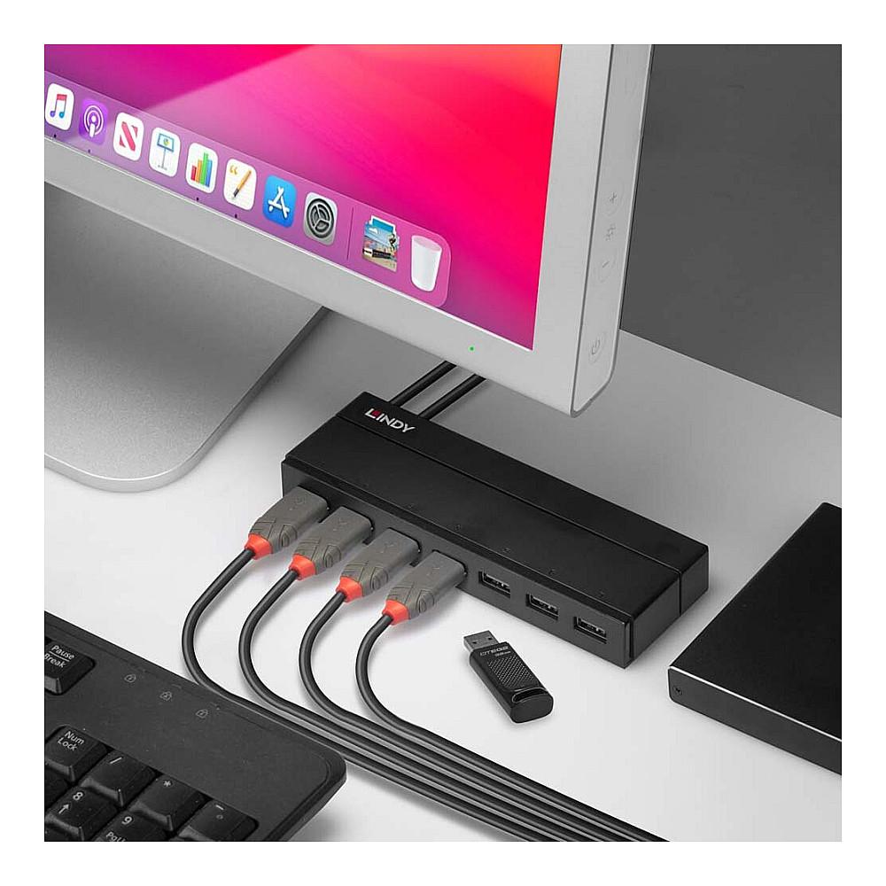 Splitter USB Lindy 43228 / USB 3.2 Gen 1 / 7x USB-A / 5 Gbit/s / BC 1.2 / 36W - Zezë - 5
