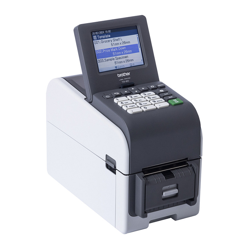Printer Etiketash Brother TD-2350DSA203 / Direct Termal / 203 × 203 DPI / 152 mm/s / Wi-Fi, Bluetooth, Ethernet & USB – Zezë/Hiri - 2