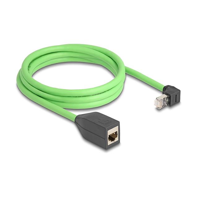 Kabllo për Rrjet DeLOCK 80884, RJ45 mashkull 90° në RJ45 femër, Cat.6A, SF/UTP, 2 m - Gjelbër - 2
