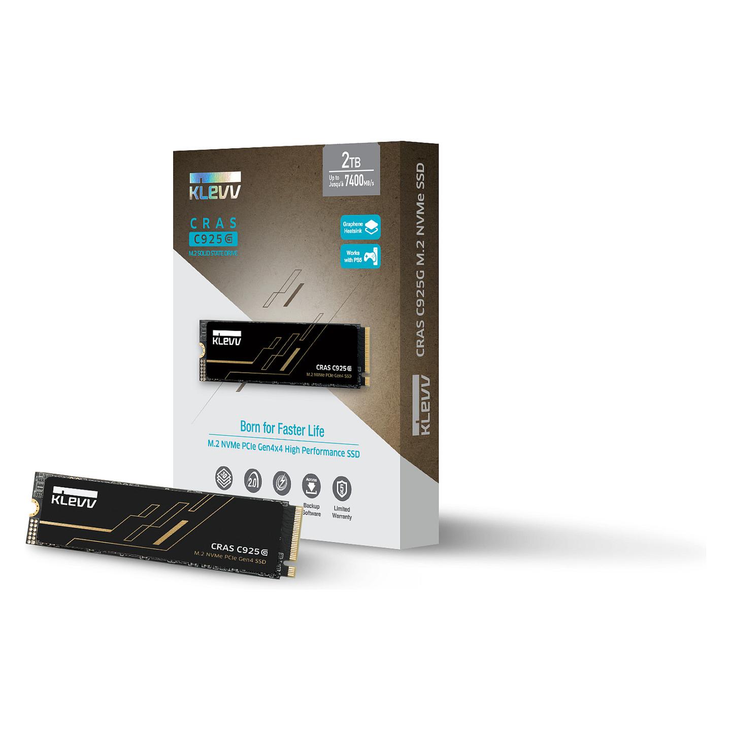 SSD e Brendshme KLEVV CRAS C925G, 1TB, M.2 2280, PCIe 4.0 x4 NVMe, 7400MB/s Read, 6300MB/s Write - 11