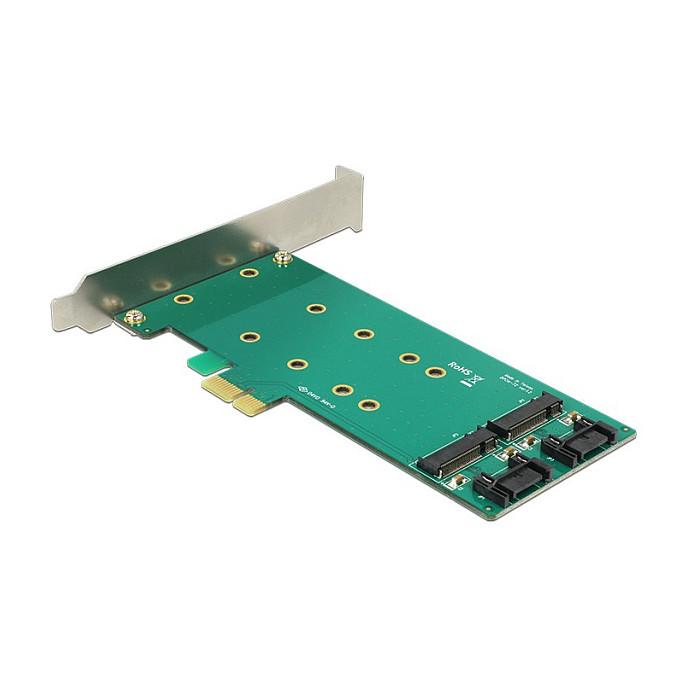 Kartë Zgjerimi PCI Express Delock 89473 / PCIe x1 / 2x M.2 Key B SATA / 2x SATA 6Gbps - 2