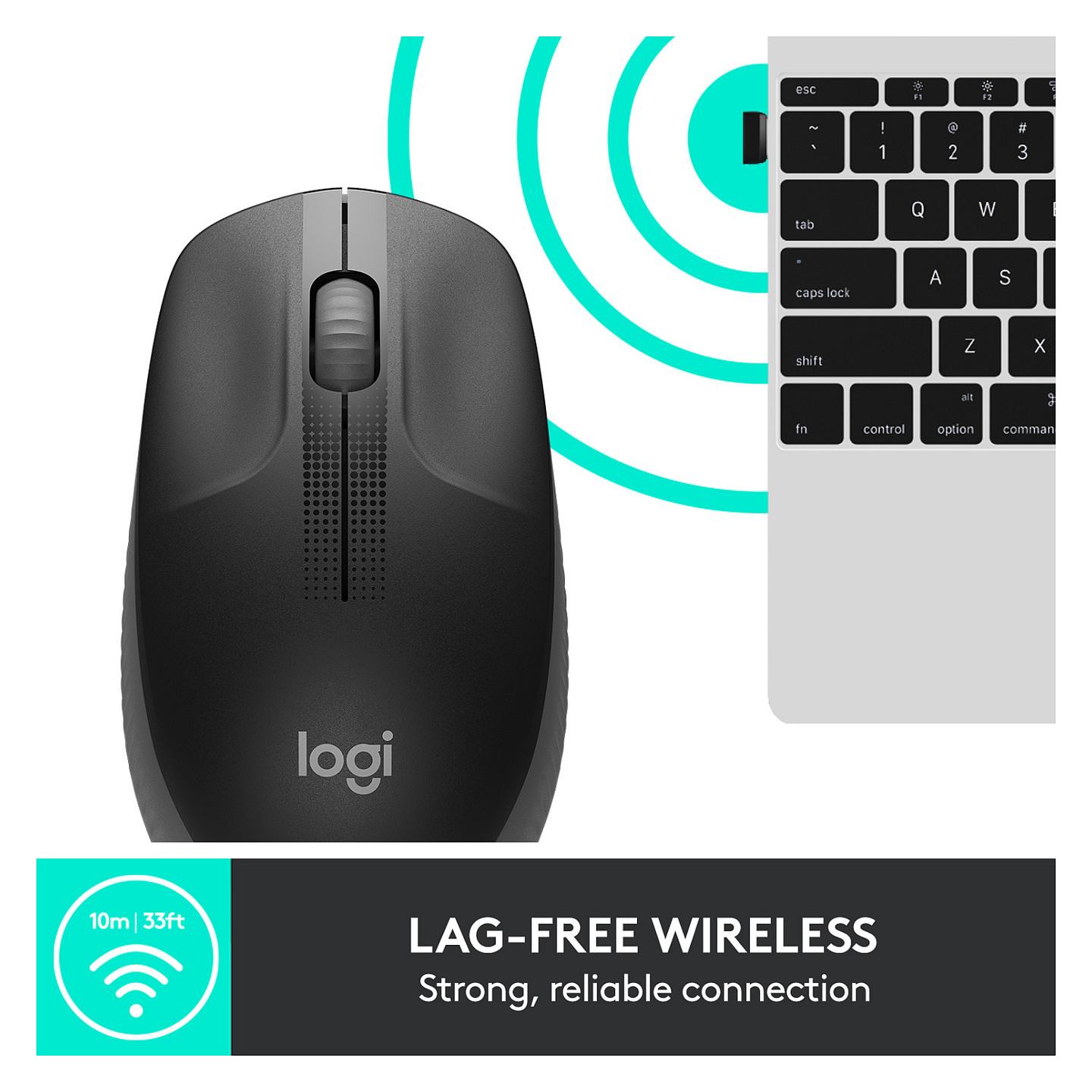 Maus pa Kabllo Logitech M190 / Optik / 1000 DPI / 3 Butona / 2.4 GHz - Antracit - 9
